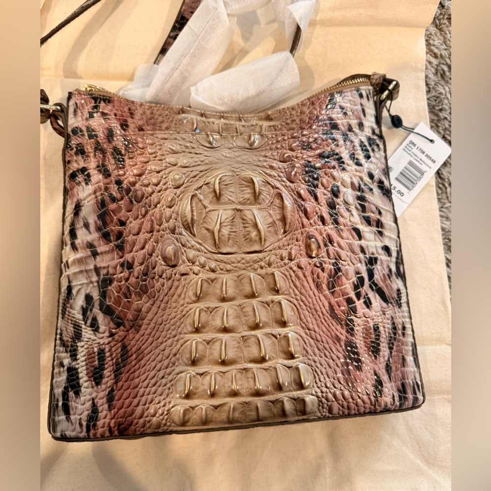Brahmin Multicolor Croc-Embossed Shoulder Bag - Picture 2 of 3
